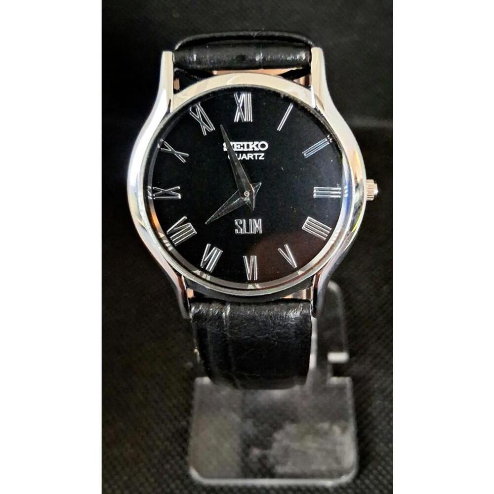 Seiko Super Slim Men's Vintage Leather Wrist Watch RARE - Picture 3 of 8